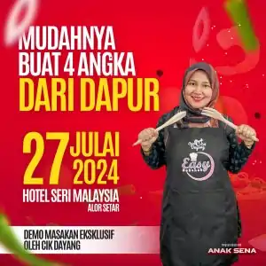 Seminar Buat Duit Dari Dapur - Pendaftaran Terawal (Tiket Single)